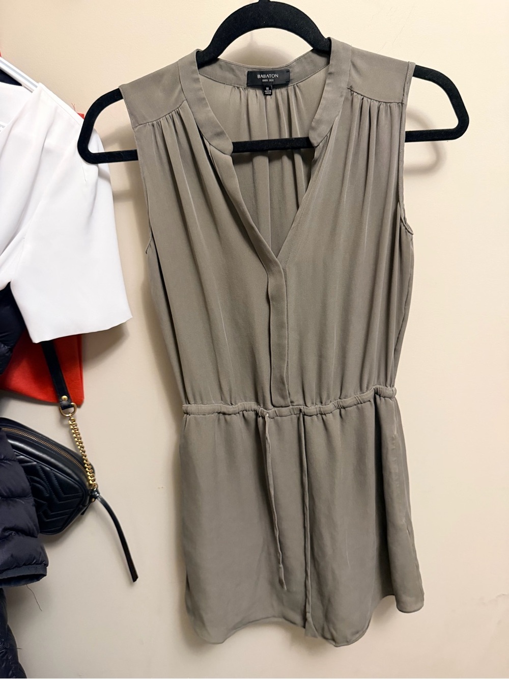 Babaton Silk Blouse in Taupe